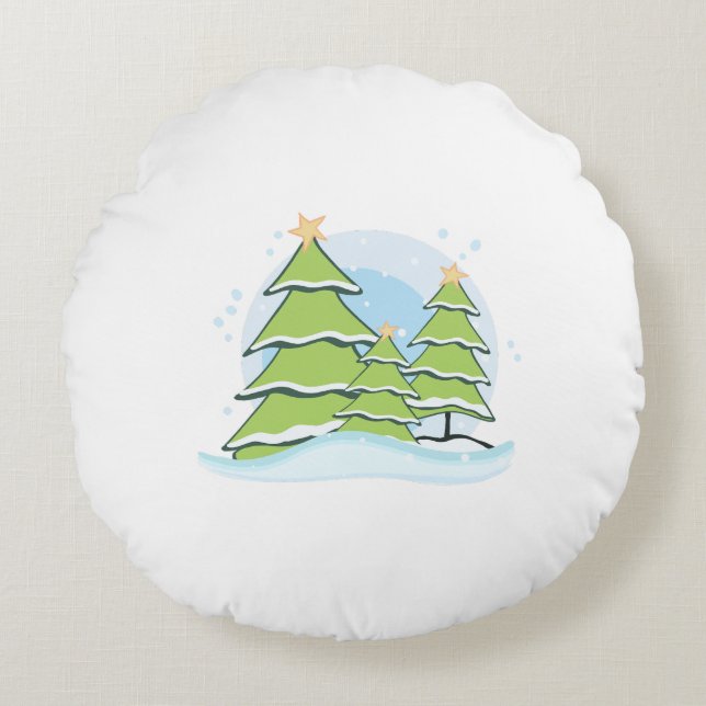 Cute festive round pillow (Front)