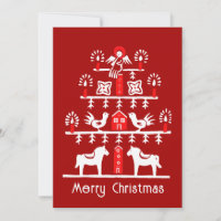 Cute Festive Scandi Red Tree Christmas Party