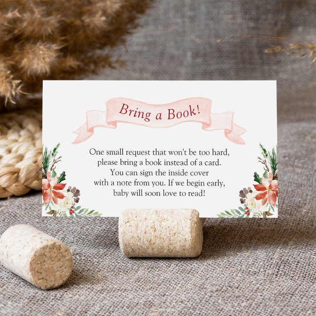 Cute Festive Vibe Bring a Book Baby Shower Enclosure Card (Creator Uploaded)