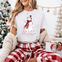 Cute Festive Watercolor Snowman Christmas Custom