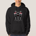 Cute Festive Wine Lover Christmas Reindeer Santa H Hoodie<br><div class="desc">Cute Festive Wine Lover Christmas Reindeer Santa Hat</div>