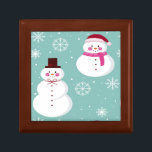 Cute Festive Winter Pink Frosty Snowman Gift Box<br><div class="desc">Celebrate the Christmas season with the cute snowmans dressed in a top hat,  vest and bright red scarf.</div>