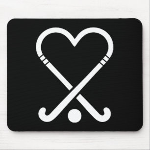 Cute Field Hockey Players Love Symbol Mouse Pad