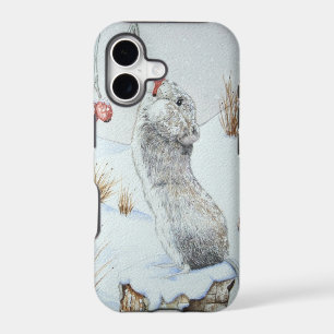 cute field mouse winter snow scene wildlife