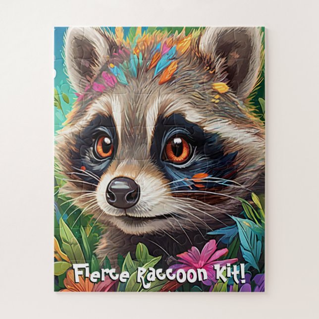 Cute & Fierce Racoon Kit! Jigsaw Puzzle (Vertical)