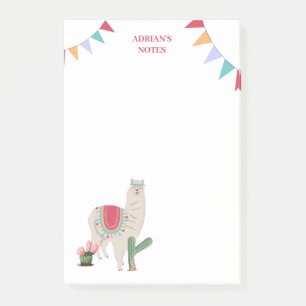 Cute Fiesta Llama & Cactus  Post-it Notes