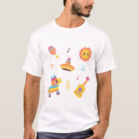 Cute Fiesta Set, Maraca, Sun, Sombrero Hat, Pinata