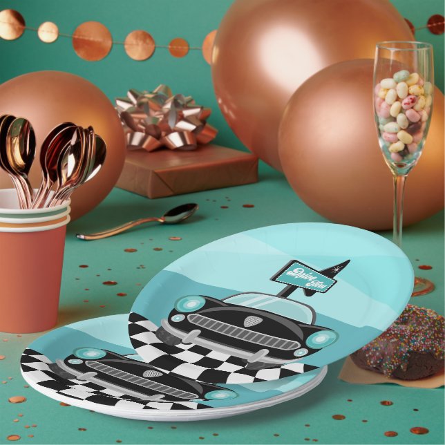 Cute Fifties Diner party Paper Plate (Multi)