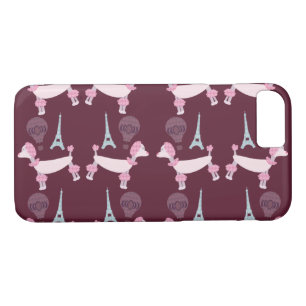 Cute Fifties Paris Poodle Illustrated Cartoon Case-Mate iPhone Case