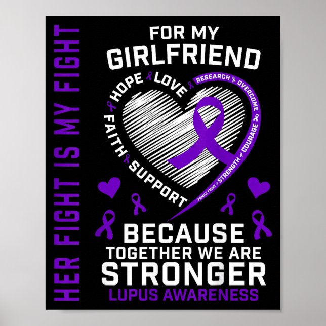 Cute Fight Is Fight Girlfriend Lupus Awareness Poster (Front)