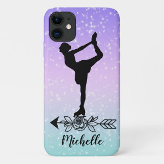 Cute Figure Skating Girl Sparkle Custom Name Case-Mate iPhone Case