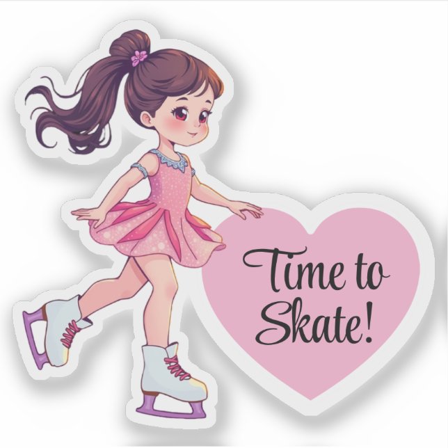 Cute Figure Skating Sticker  (Front)