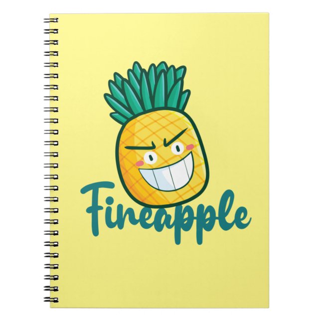 Cute Fineapple Design Wooden Notebook (Front)