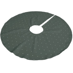 Cute fir green tiny polka dots pattern Christmas Brushed Polyester Tree Skirt