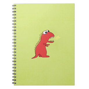 Cute Fire Breath Cartoon T-Rex Dinosaur Kids Spiral Notebook