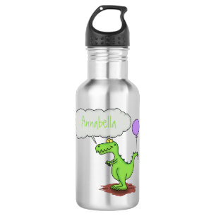 Cute fire breathing green funny dragon cartoon 532 ml water bottle