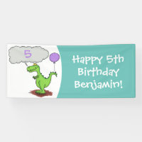 Cute fire breathing green funny dragon cartoon