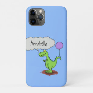 Cute fire breathing green funny dragon cartoon Case-Mate iPhone case