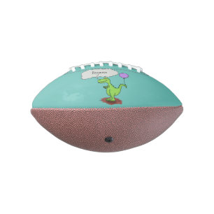 Cute fire breathing green funny dragon cartoon football