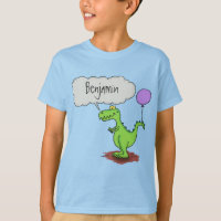Cute fire breathing green funny dragon cartoon