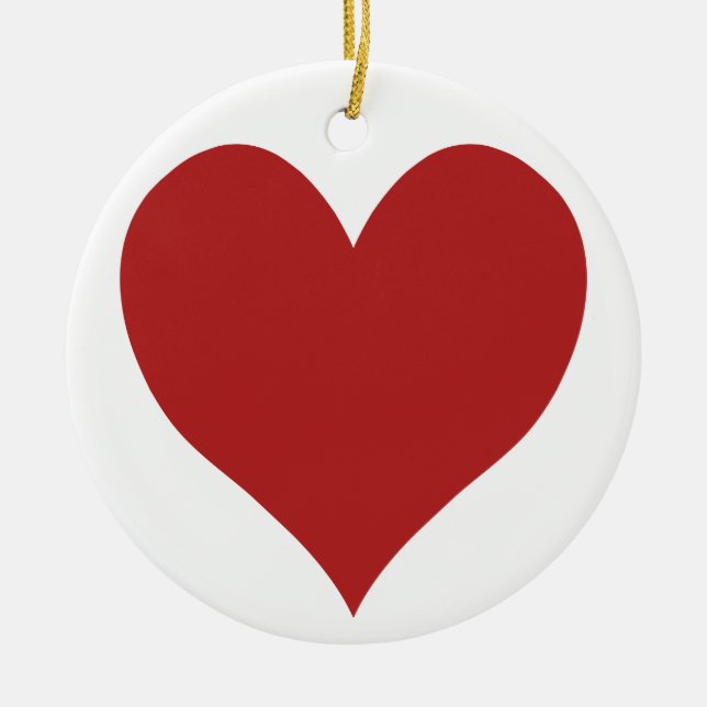 Cute Fire Brick Heart Ceramic Tree Decoration (Front)