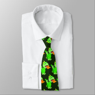 Cute Fire-Spitting Cartoon Baby Dragon Tie