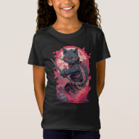 Cute Fire Splash Black Ninja Cat Warrior