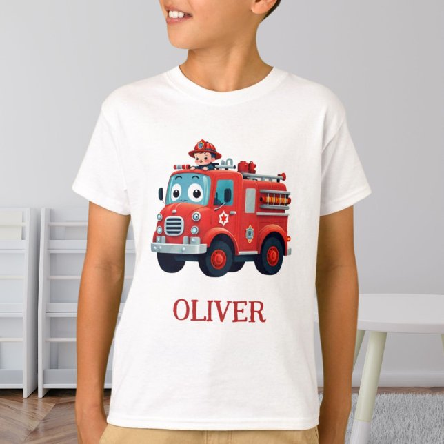 Cute Fire Truck and Firefighter T-Shirt (Creator Uploaded)