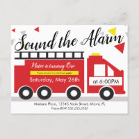 Cute Fire Truck Vehicle Confetti 1st Birthday