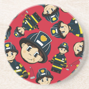 Cute Firefighter Coaster