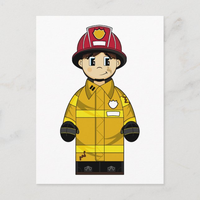 Cute Firefighter Postcard (Front)