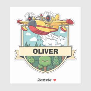 Cute Firefighting Plane Badge