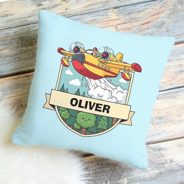 Cute Firefighting Plane Badge Cushion (Creator Uploaded)