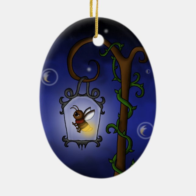 cute Firefly Ceramic Tree Decoration (Back)