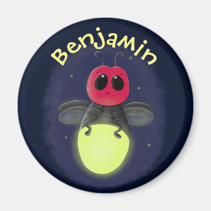 Cute firefly lighting bug cartoon illustration magnet