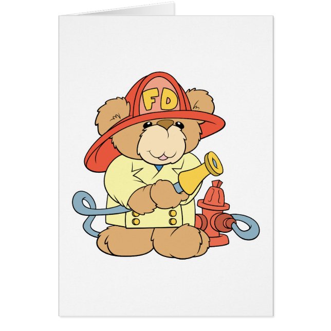 Cute Fireman Firefighter Bear (Front)