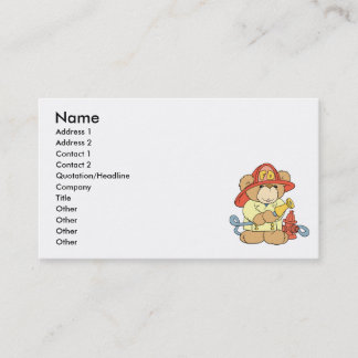 Cute Fireman Firefighter Bear Business Card