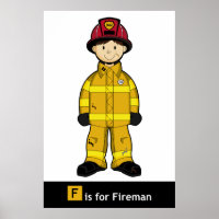 Cute Fireman Poster