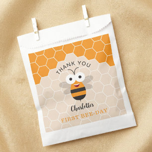 Cute First 1st Birthday Honey Bee Day Honeycomb Favour Bags