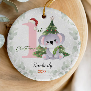Cute first baby girl Christmas tree  Ceramic Tree Decoration
