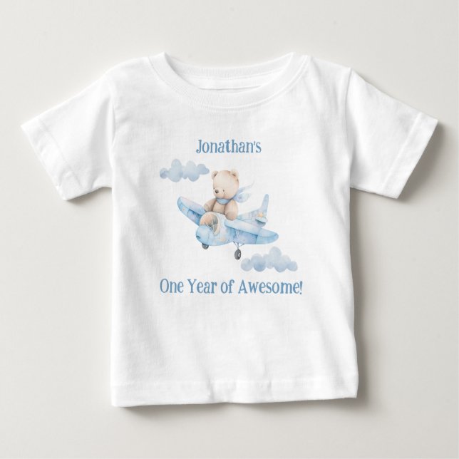 Cute First Birthday Teddy Bear T-Shirt (Front)