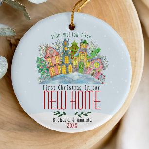 Cute first Christmas in our new home cute houses Ceramic Tree Decoration