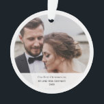 Cute First Christmas Wedding Photo Keepsake Ornament<br><div class="desc">Modern wedding day photo ornament for your guests who showed up to support and celebrate your big day with you. Easily add your favourite photo,  and a custom message if required by using our "Design Tool"</div>