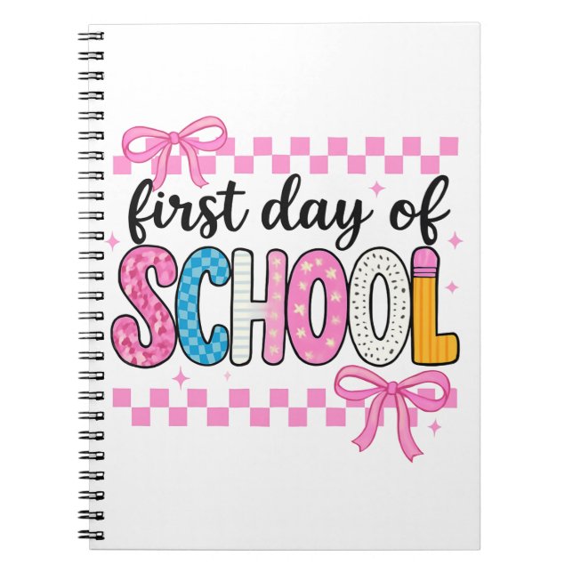 Cute First Day of School Design Notebook (Front)