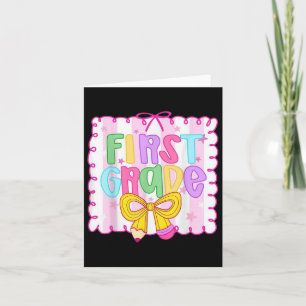 Cute First Day Of School Preppy Fifth Grade Back T Card