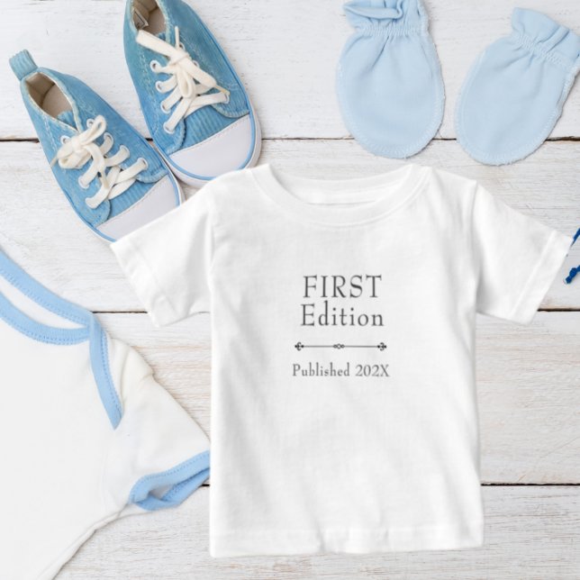 Cute First Edition Customisable  Baby T-Shirt (Creator Uploaded)