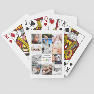 Cute First Father's Day Daddy   Photo Collage Playing Cards