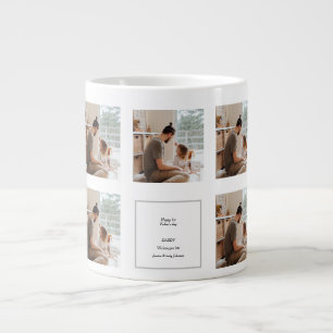 Cute first father's day we love you photo collage  large coffee mug