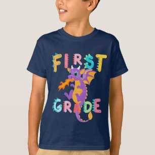 Cute First GRADE Dinosaur Squad School boys kids T-Shirt