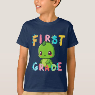 Cute First GRADE Dinosaur Squad School boys kids T-Shirt